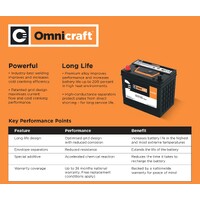 Omnicraft Premium Battery 57EF 67EF NS50 NS50S 600CCA for Ford Falcon Territory Dodge Holden VB-VN