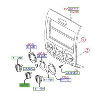 Ford PJ Ranger Aircon Heater Fan Temperature Control Knob Set Of 3