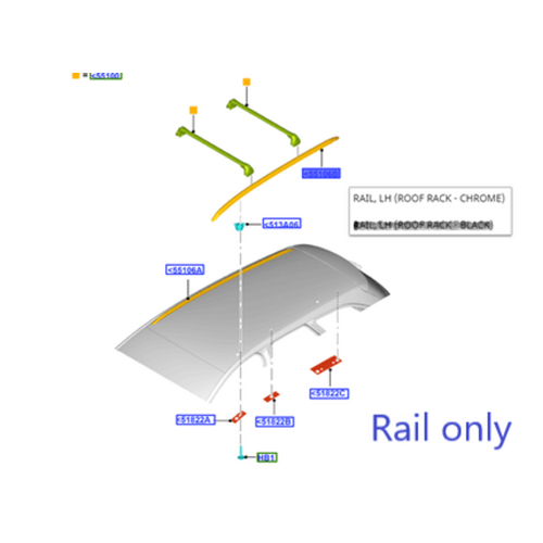 Ford Left Hand Side Chrome Roof Rail For Mondeo