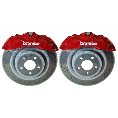 Ford FPV RED Brembo Front 6 Piston Brake Caliper, Pads & Brembo Discs Left & Right