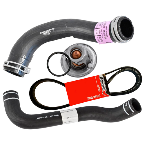 Ford FG 6Cyl Cooling Kit - Radiator Upper & Lower Hoses Drive Belt & Thermostat