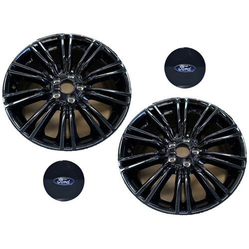 Ford 19" X 8 Set of 2 Black Front Alloy Wheels FGX with Caps