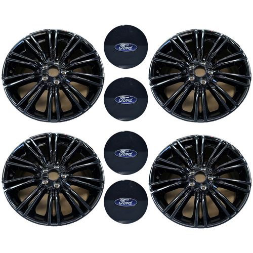 Ford 19X8 FR + 19X9 RR Black Alloy Wheels W/Cap